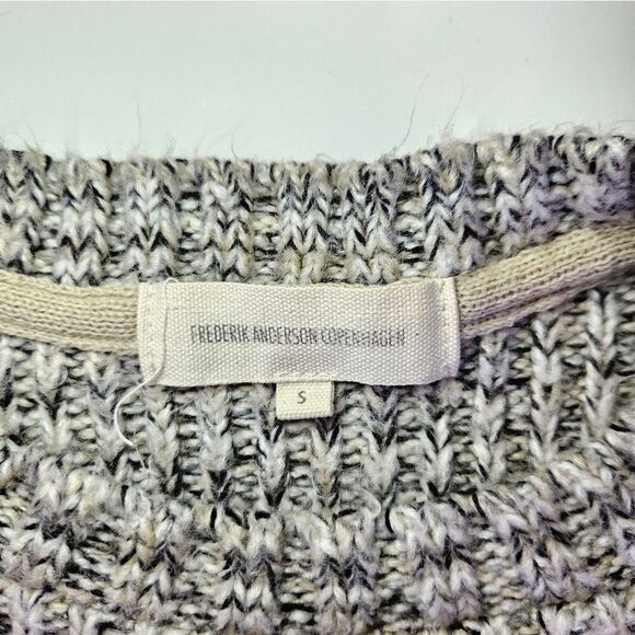 Frederik Anderson Copenhagen Grey Chunky Knit Crew Neck Pullover Sweater S - Picture 9 of 10